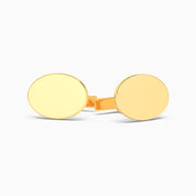 Men Oval Monogram Cufflinks-Gold Plated