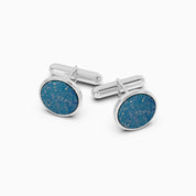 Men's Blue Lapis Lazuli Silver Cufflinks