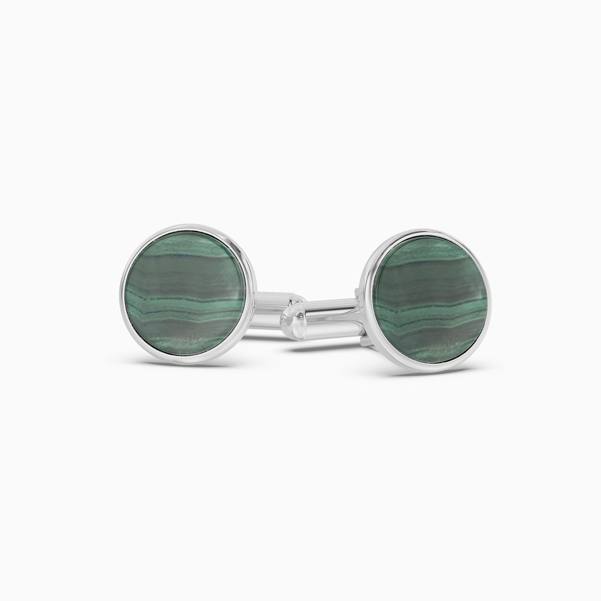 Men's Malachite Silver Cufflinks