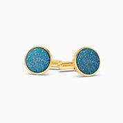 Men's Blue Lapis Lazuli Silver Cufflinks- Gold Plated