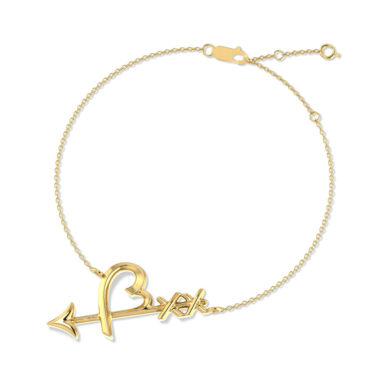 Loving heart arrow bracelet with gold plated