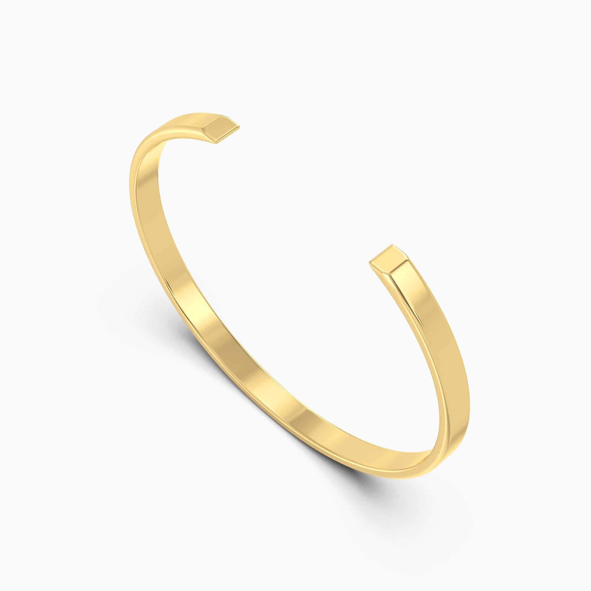Men Narrow Cuff Bracelet-Gold Plated