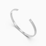 Men Sterling Silver Diamond Point Cuff Bracelet