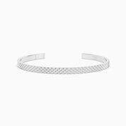 Men Sterling Silver Diamond Point Cuff Bracelet