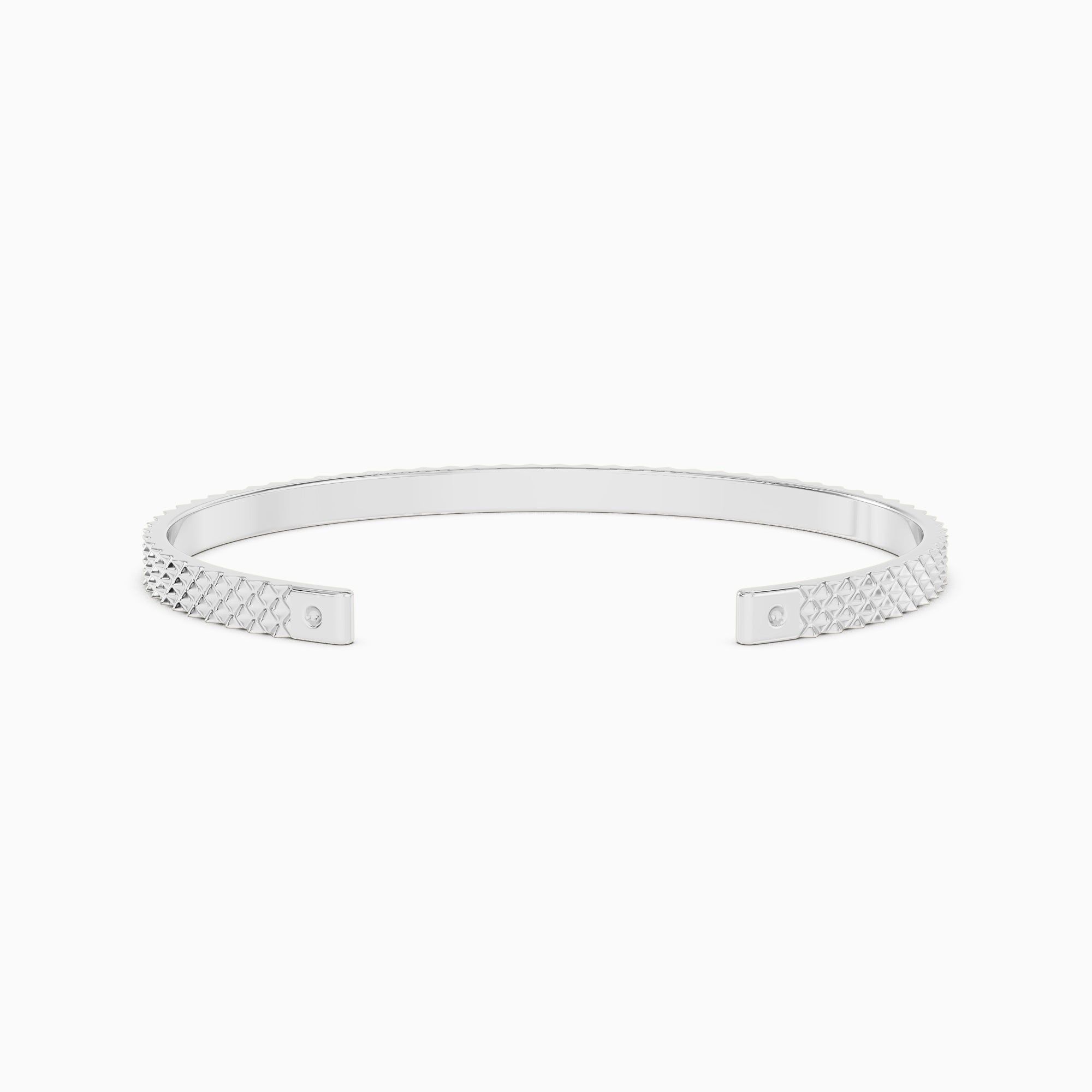 Men Sterling Silver Diamond Point Cuff Bracelet