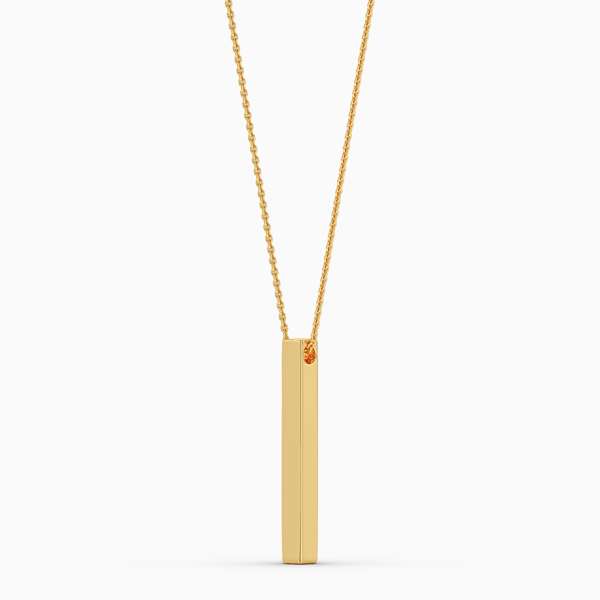 Men Bar Pendant-Gold Plated