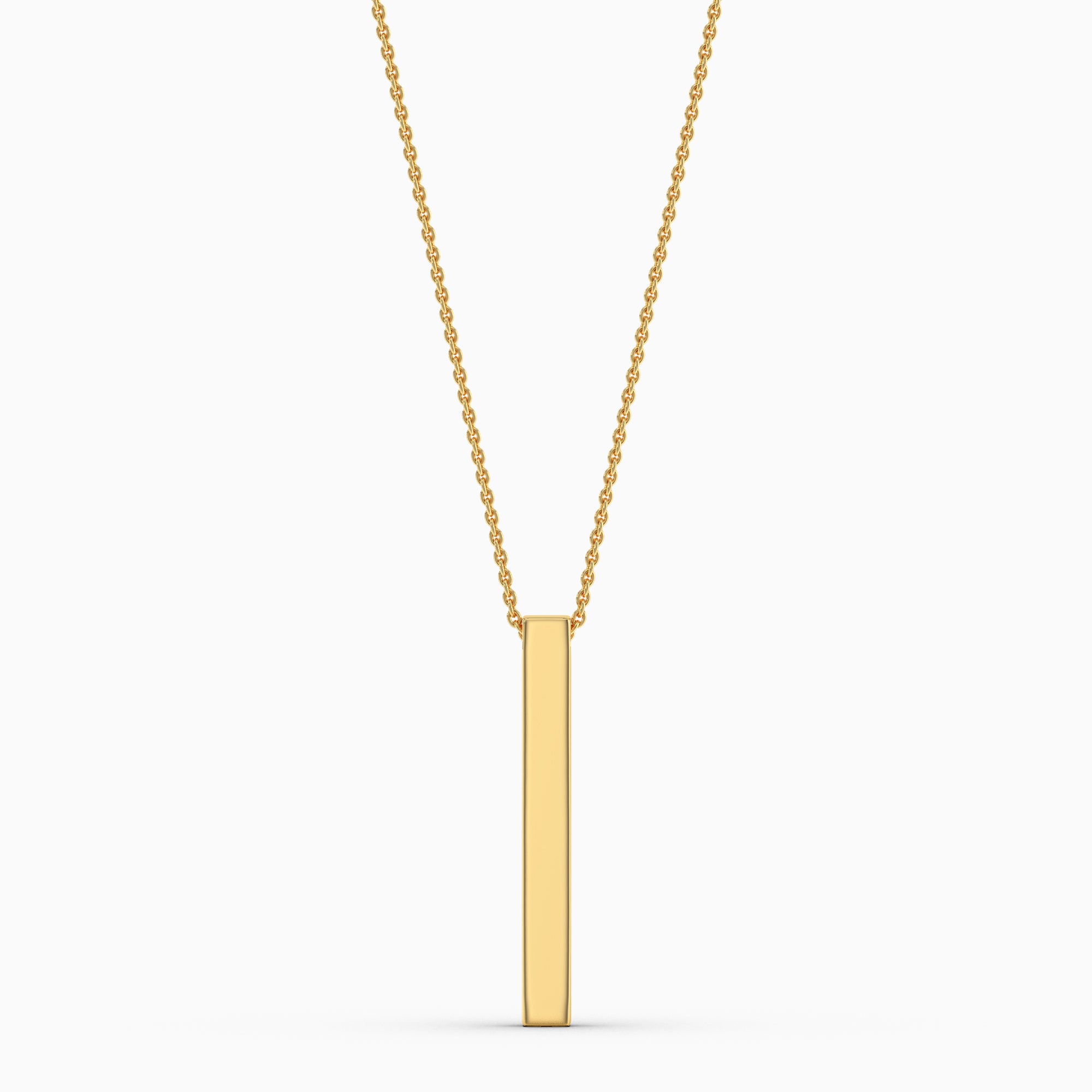 Men Bar Pendant-Gold Plated