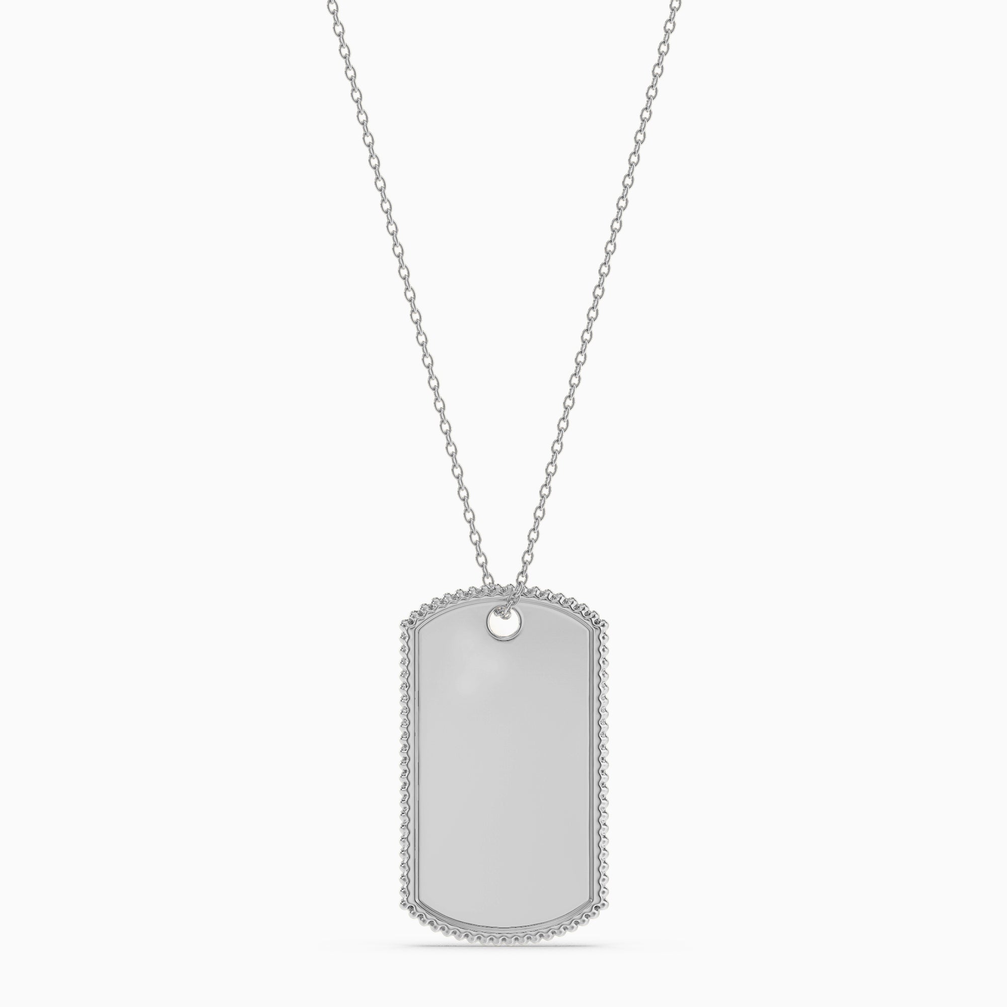 Men Coin Edge ID Dog Tag Pendant