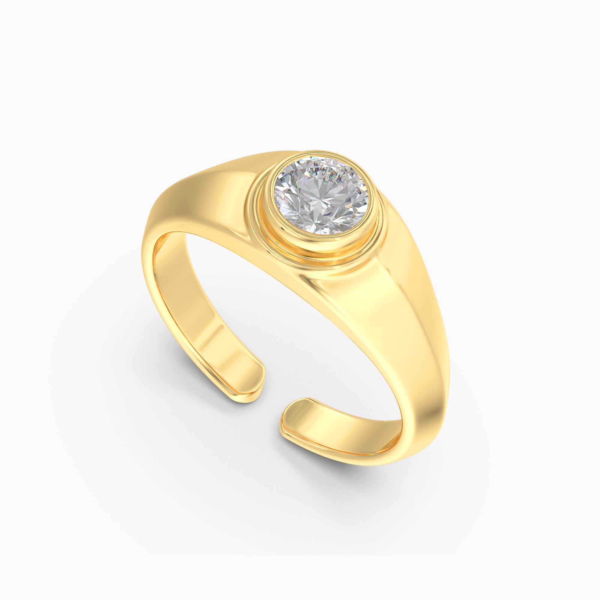 Men Engagement Ring-Gold Plated