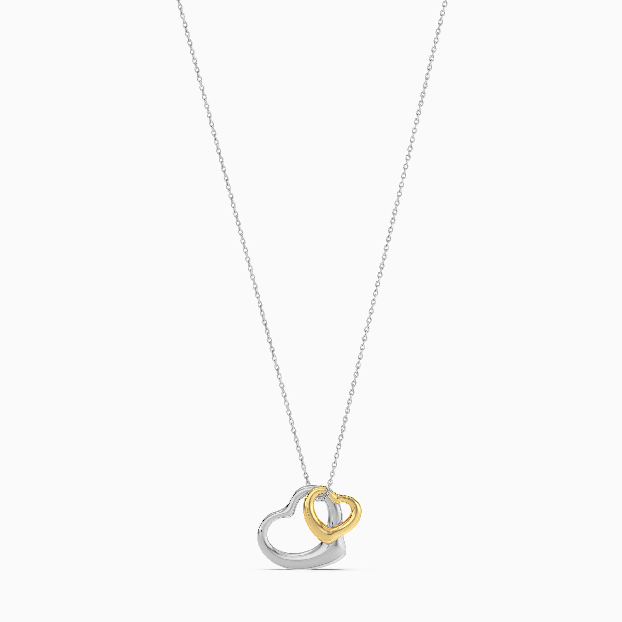 Open Heart Pendant in sterling silver and with 18K Yellow Gold Plated