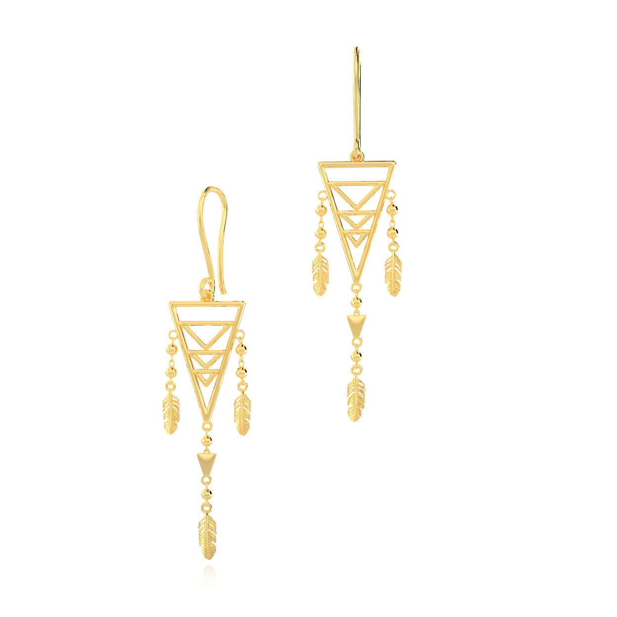 Alokki Boho Dream Triple  Triangle Hook Earrings