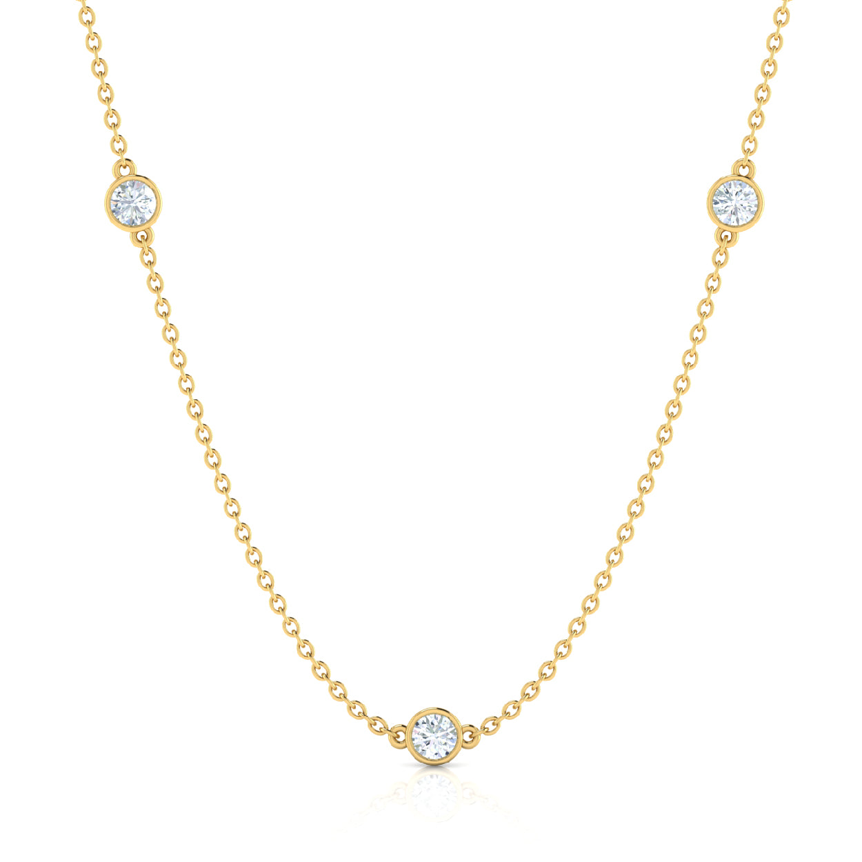CZ Yard Necklace-Gold Plated