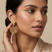 Romantic Floral Olive Leaf Drop Earrings