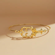romantic Floral Noveau Art Bracelets - Gold Plated