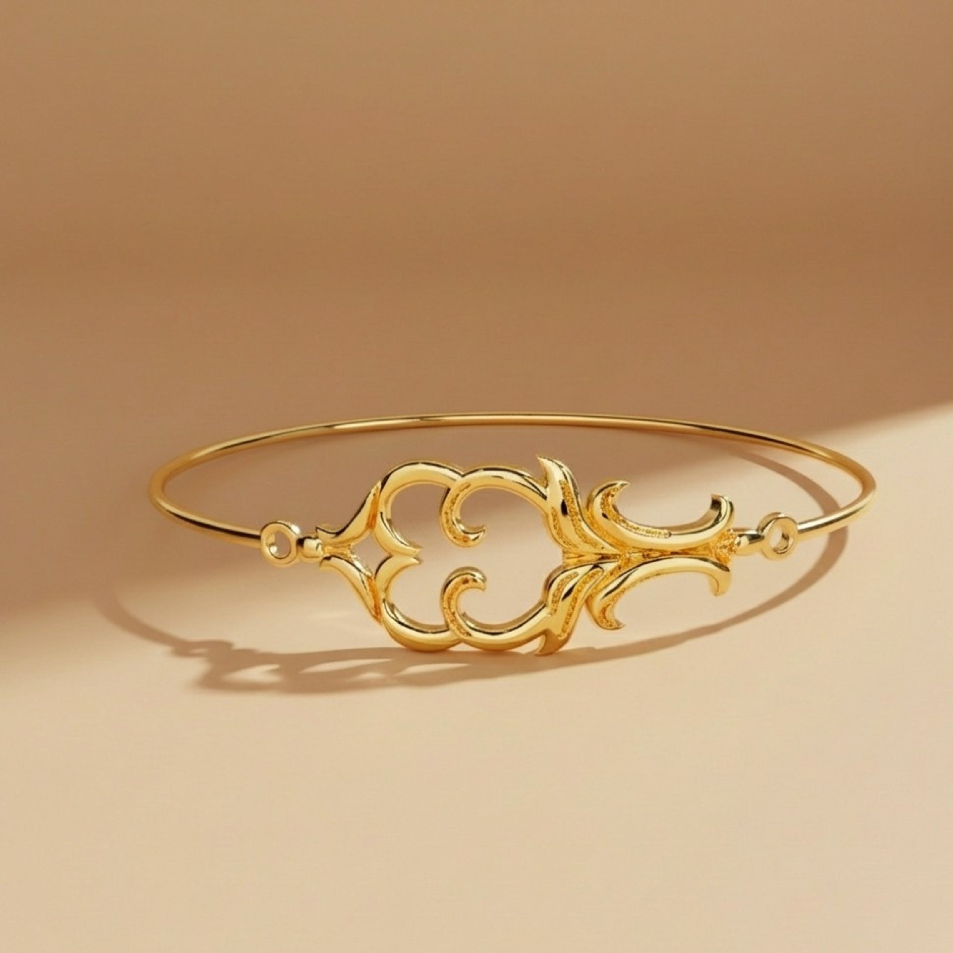 romantic Floral Noveau Art Bracelets - Gold Plated