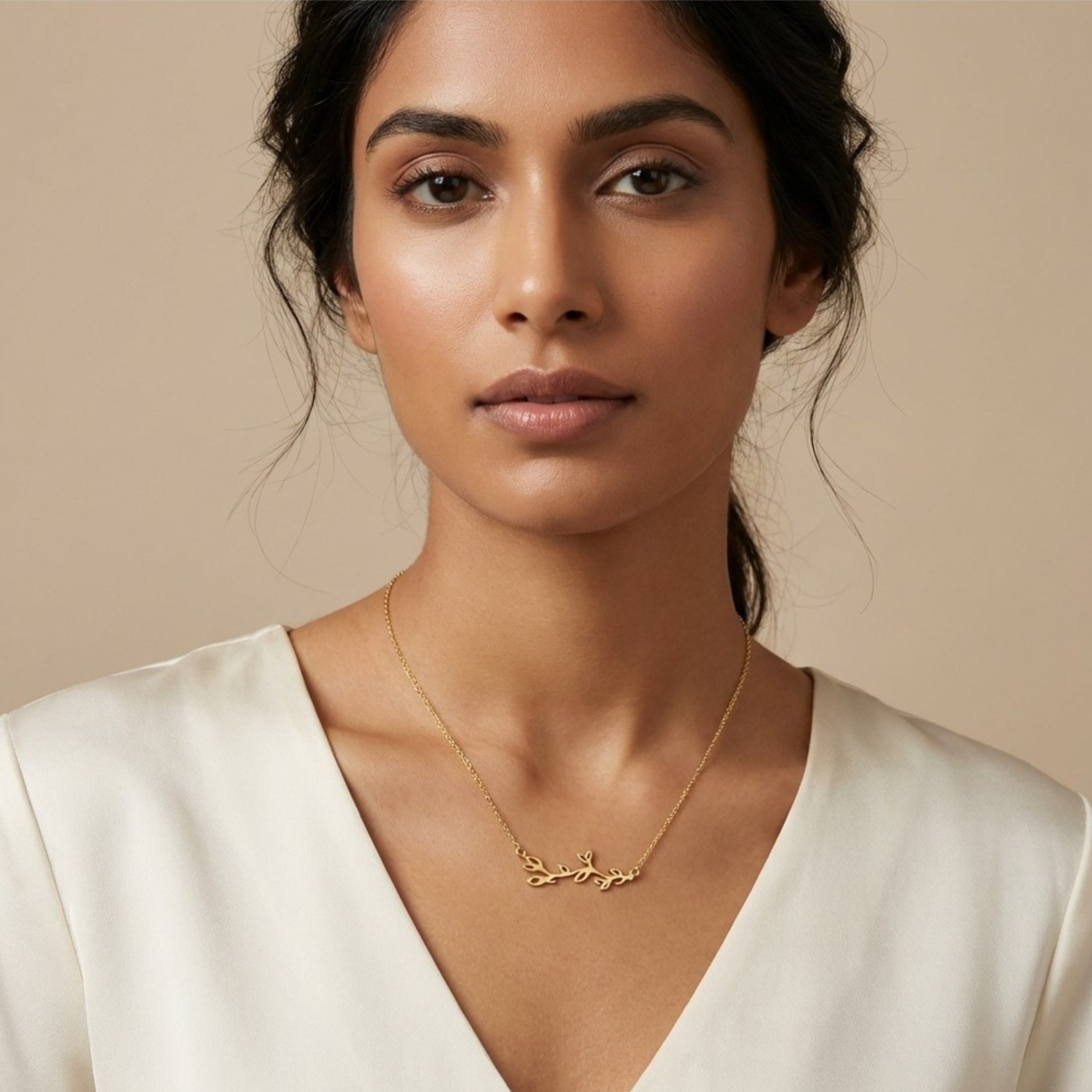 Romantic Floral Olive Leaf Vine Pendant