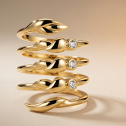Romantic Floral Spiral Ring - Gold Plated