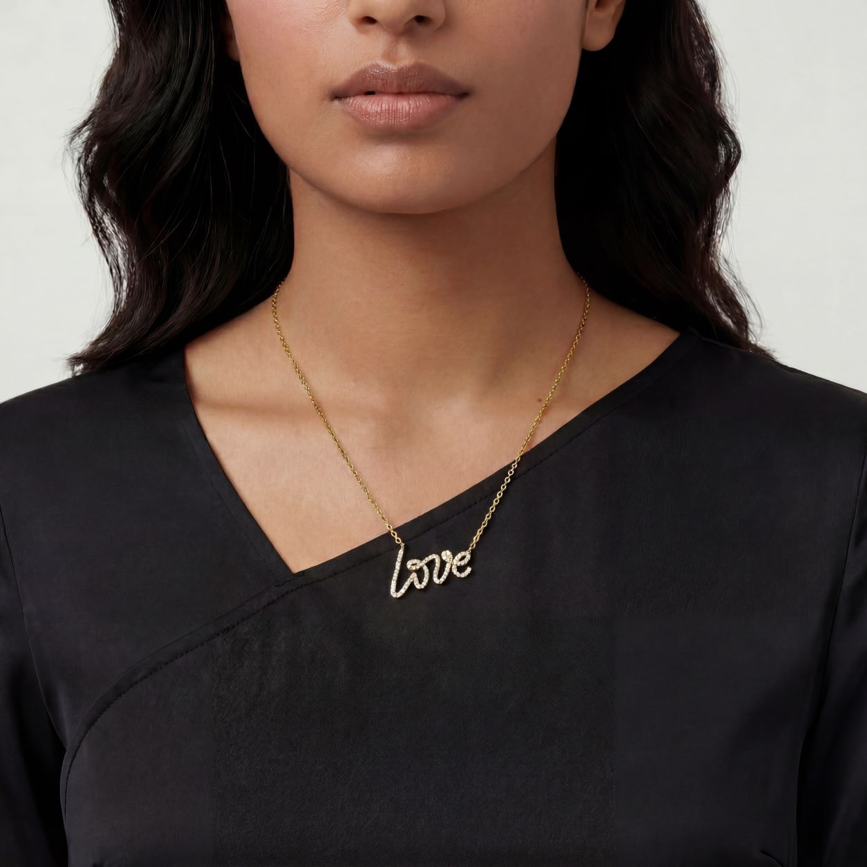 Graffiti Love Pendant With CZ