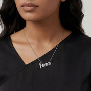 Graffiti Peace Pendant With CZ