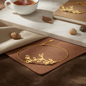 Romantic Floral Olive Leaf Vine Bracelet