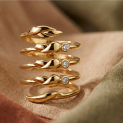 Romantic Floral Spiral Ring - Gold Plated
