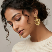 Romantic Floral Olive Leaf Drop Earrings