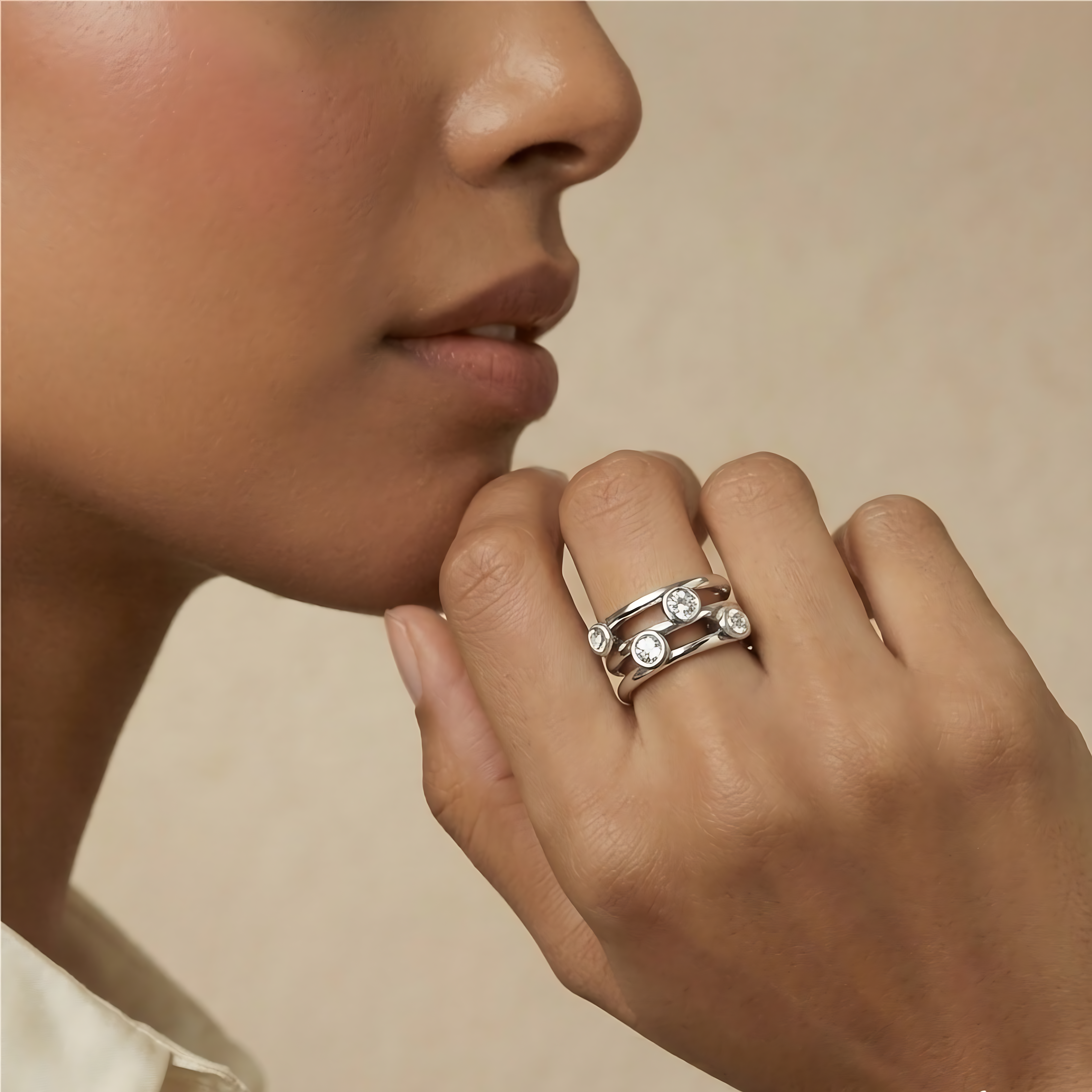 CZ Yard Multi stone Ring