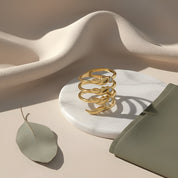 Romantic Floral Spiral Ring - Gold Plated
