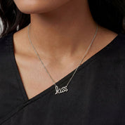 Graffiti Kiss Pendant With CZ