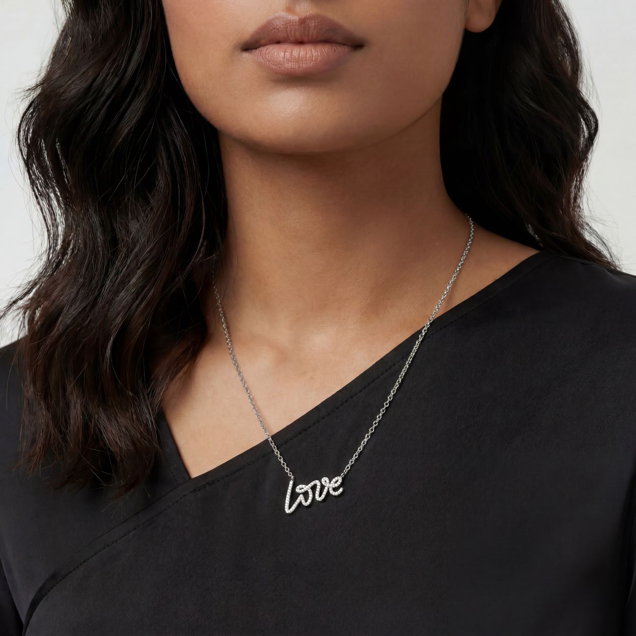 Graffiti Love Pendant With CZ