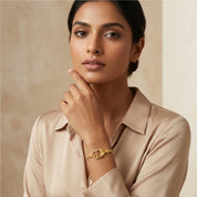 romantic Floral Noveau Art Bracelets - Gold Plated