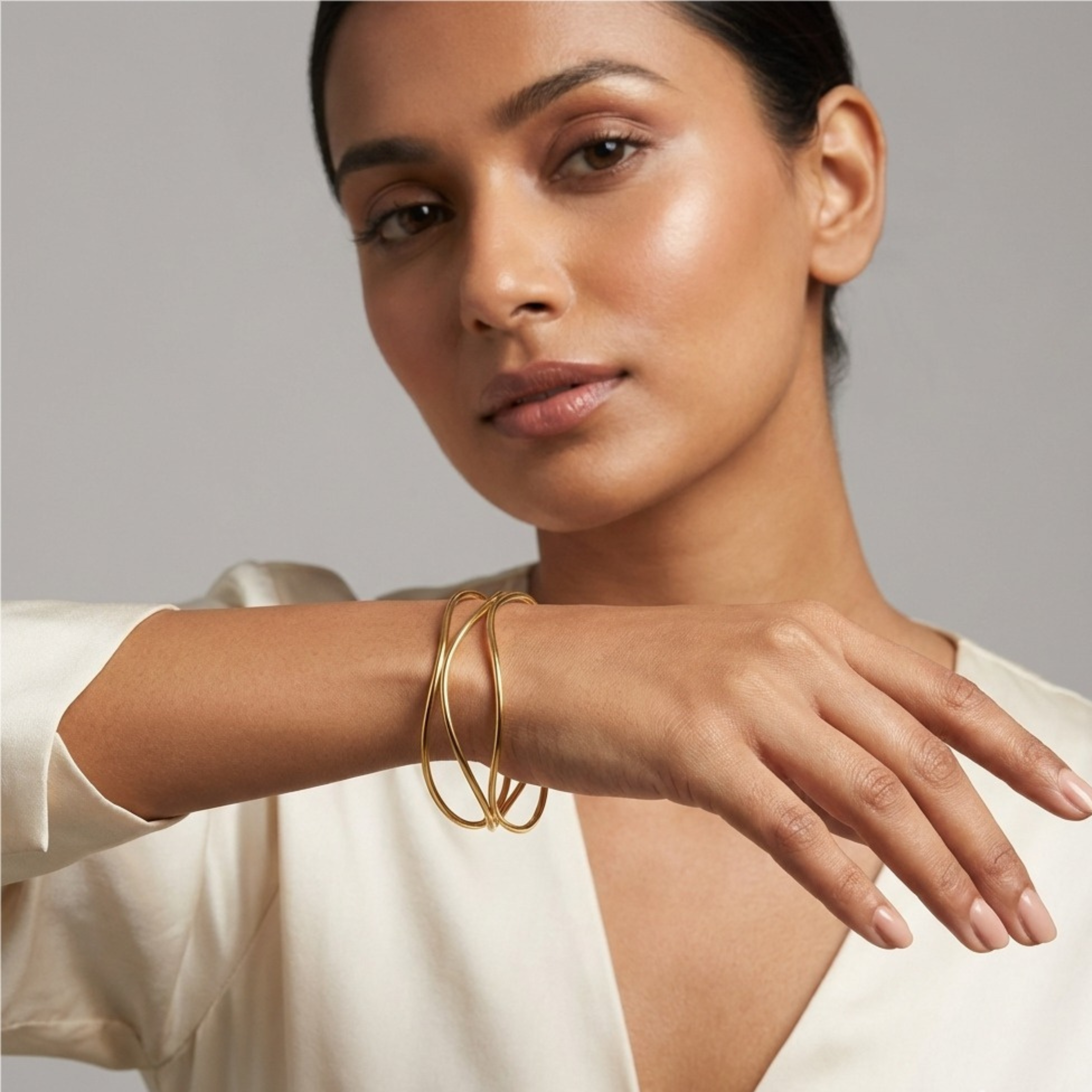 Wave Three-row Bangle