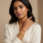 romantic Floral Noveau Art Bracelets - Gold Plated