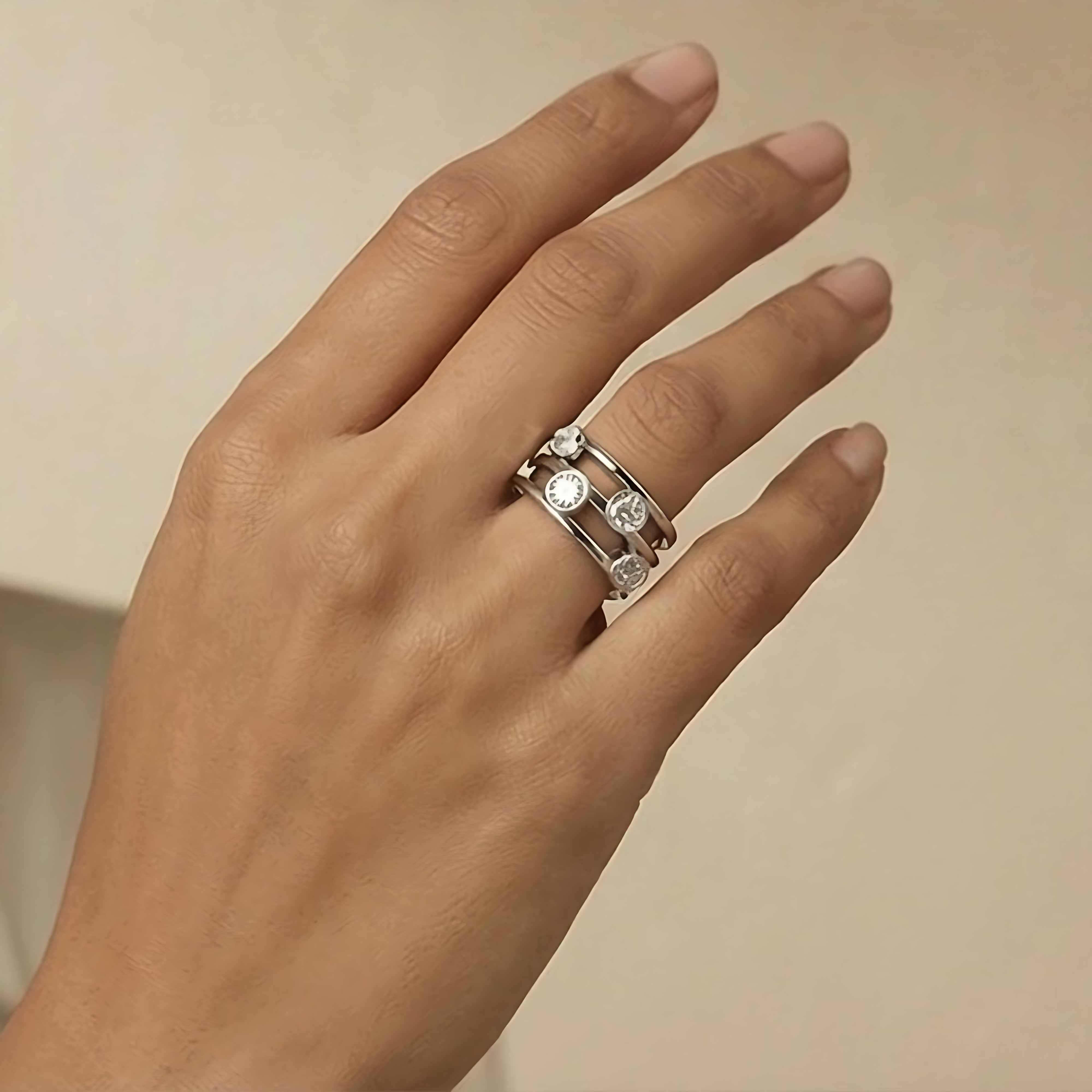 CZ Yard Multi stone Ring