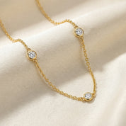 CZ Yard Necklace-Gold Plated