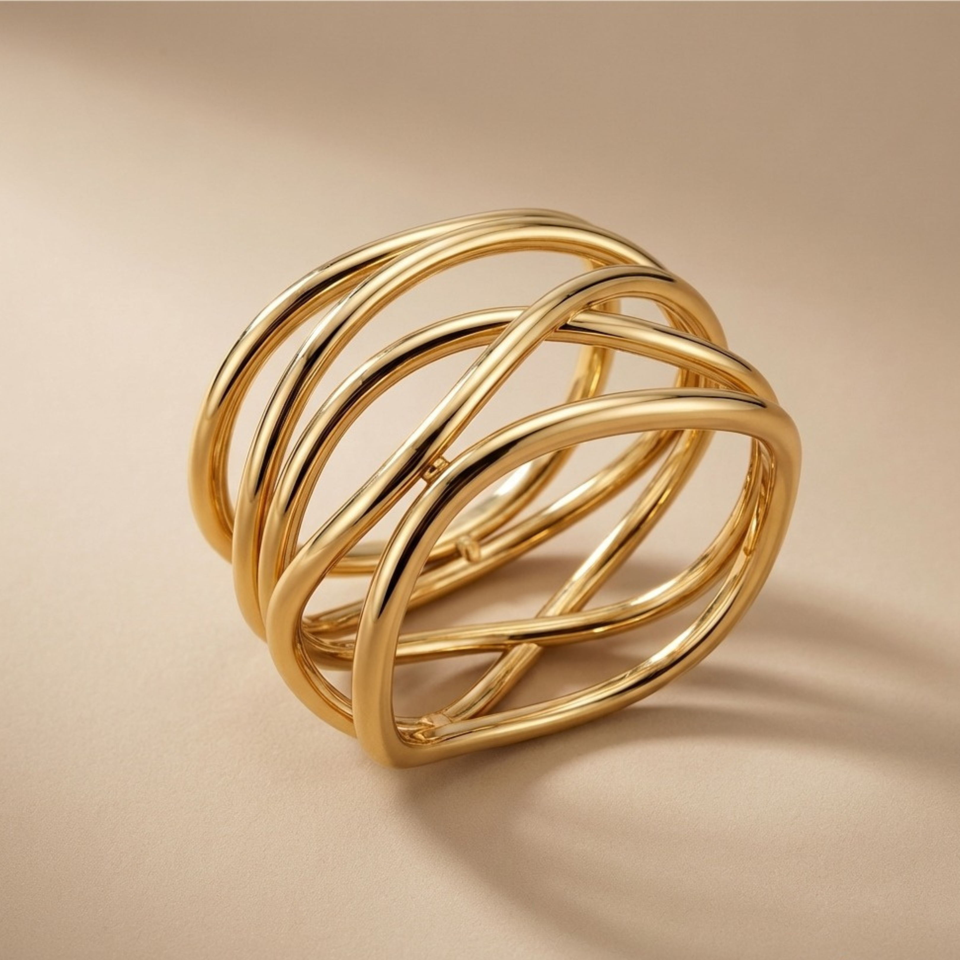 Wave Five-row Ring