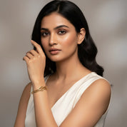 Romantic Floral Knot bangle - Gold Plated