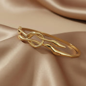 Romantic Floral Knot bangle - Gold Plated