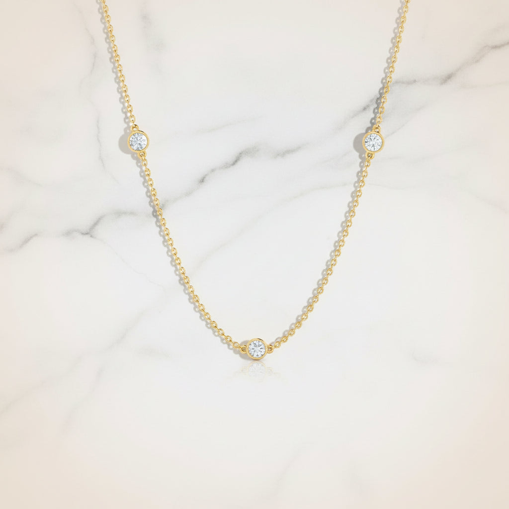 CZ Yard Necklace-Gold Plated