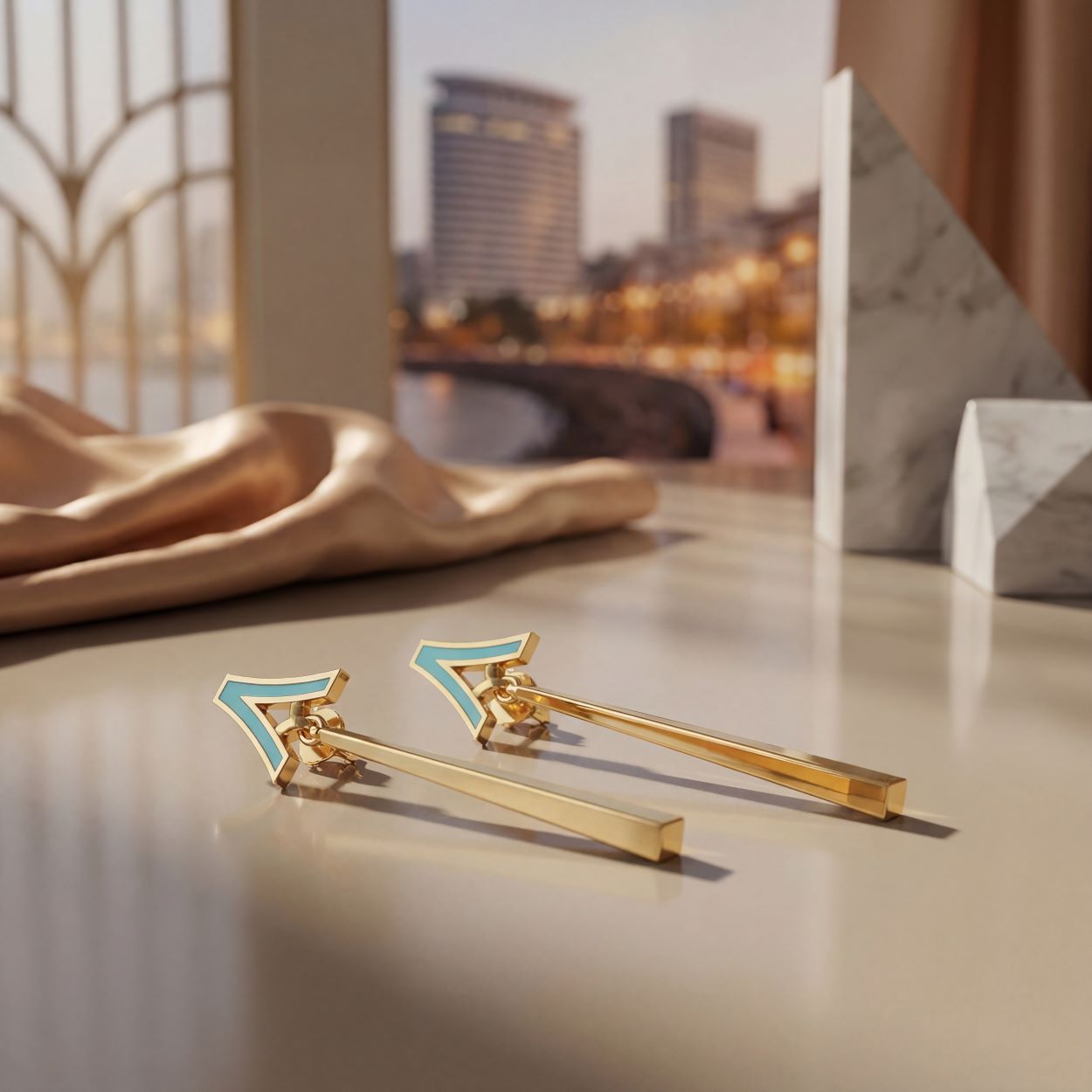 Alokki A Turquoise Bar Earrings