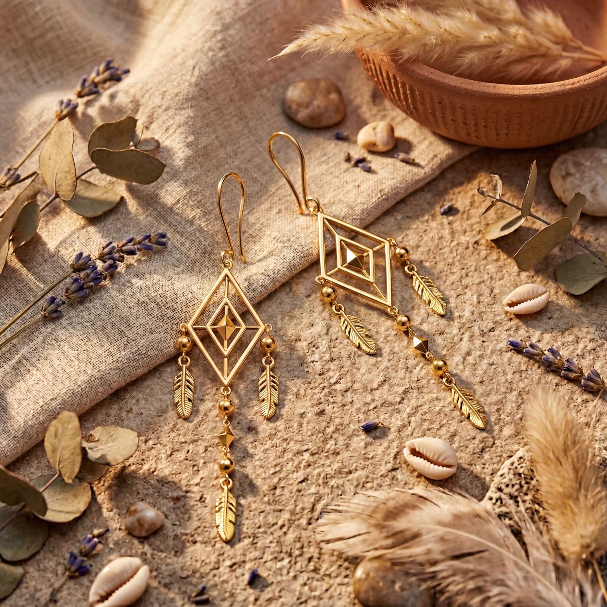 Alokki Boho Dream Triangle Hook earrings