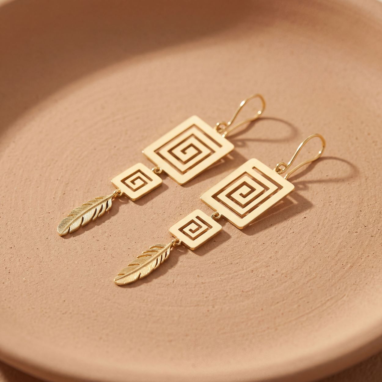 Alokki Boho Dream Square Spiral Hook Earrings