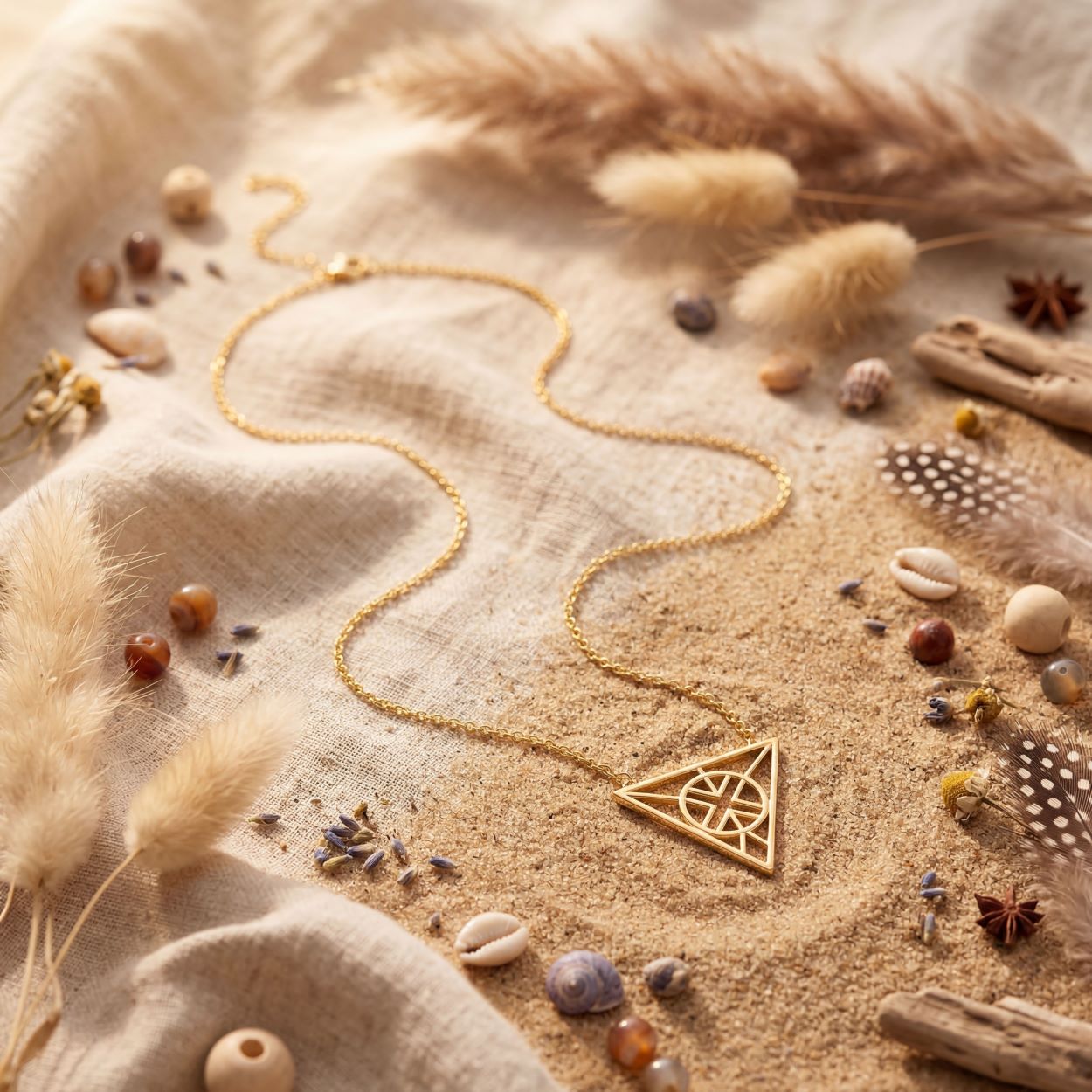 Alokki Boho Dream Floating Triangle Pendant