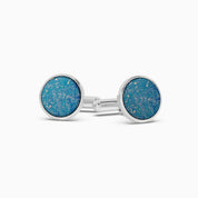 Men's Blue Lapis Lazuli Silver Cufflinks
