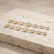CZ Yard Dangler Earrings