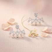 Romantic Floral Front Back Stud Earrings