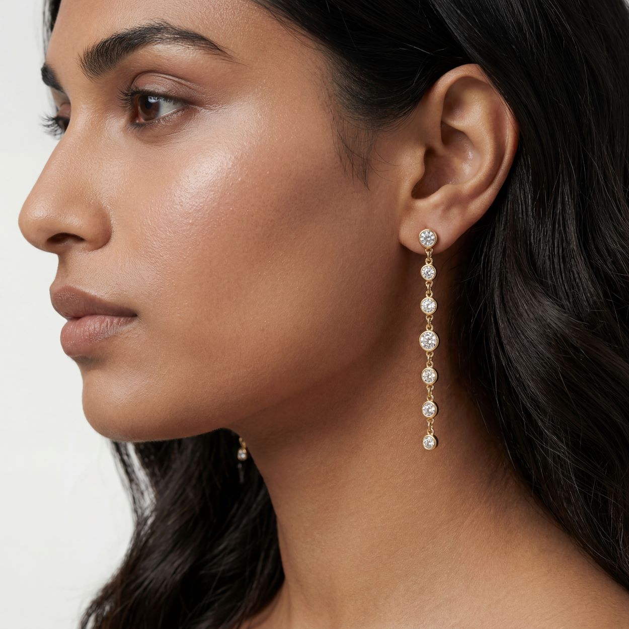 CZ Yard Dangler Earrings