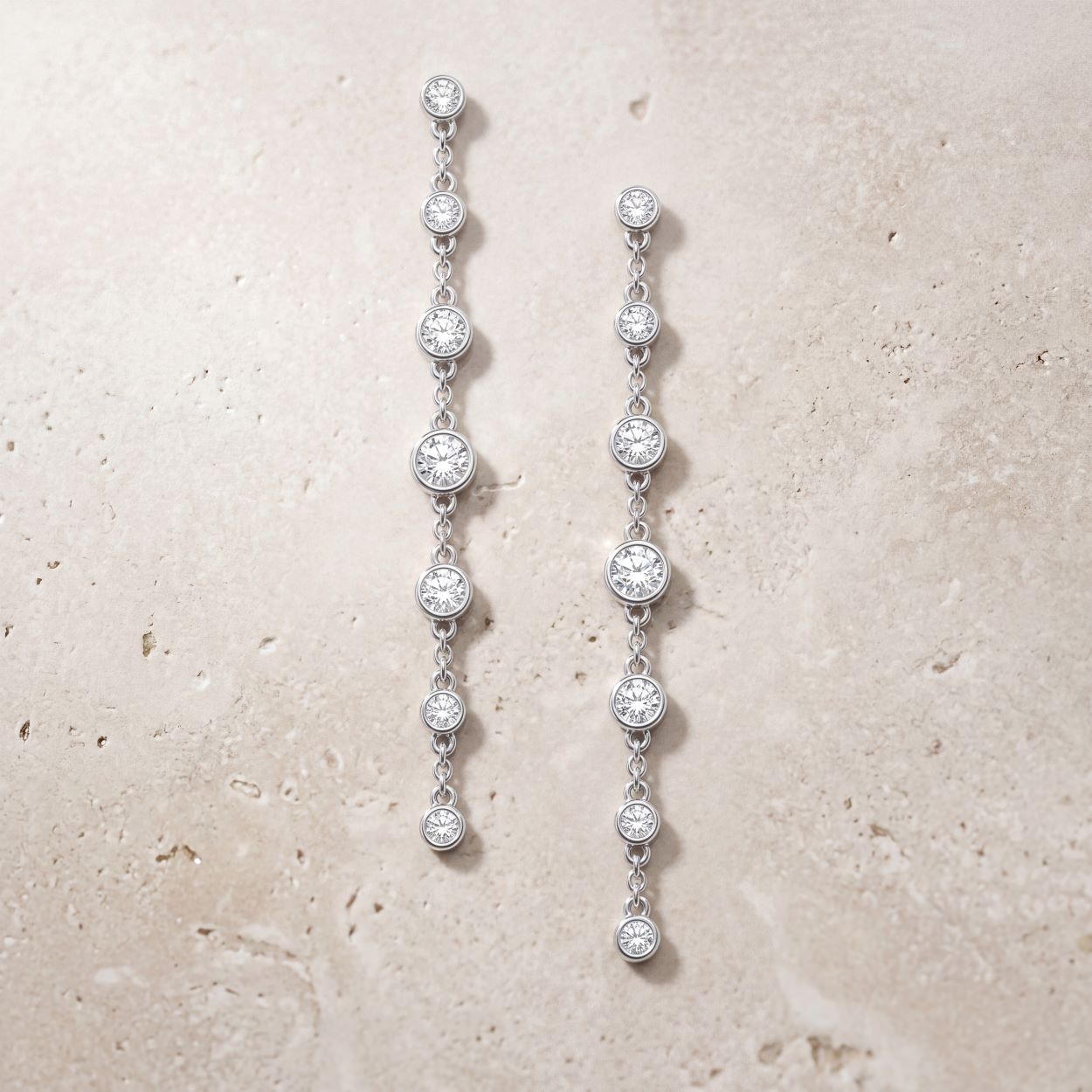 CZ Yard Dangler Earrings