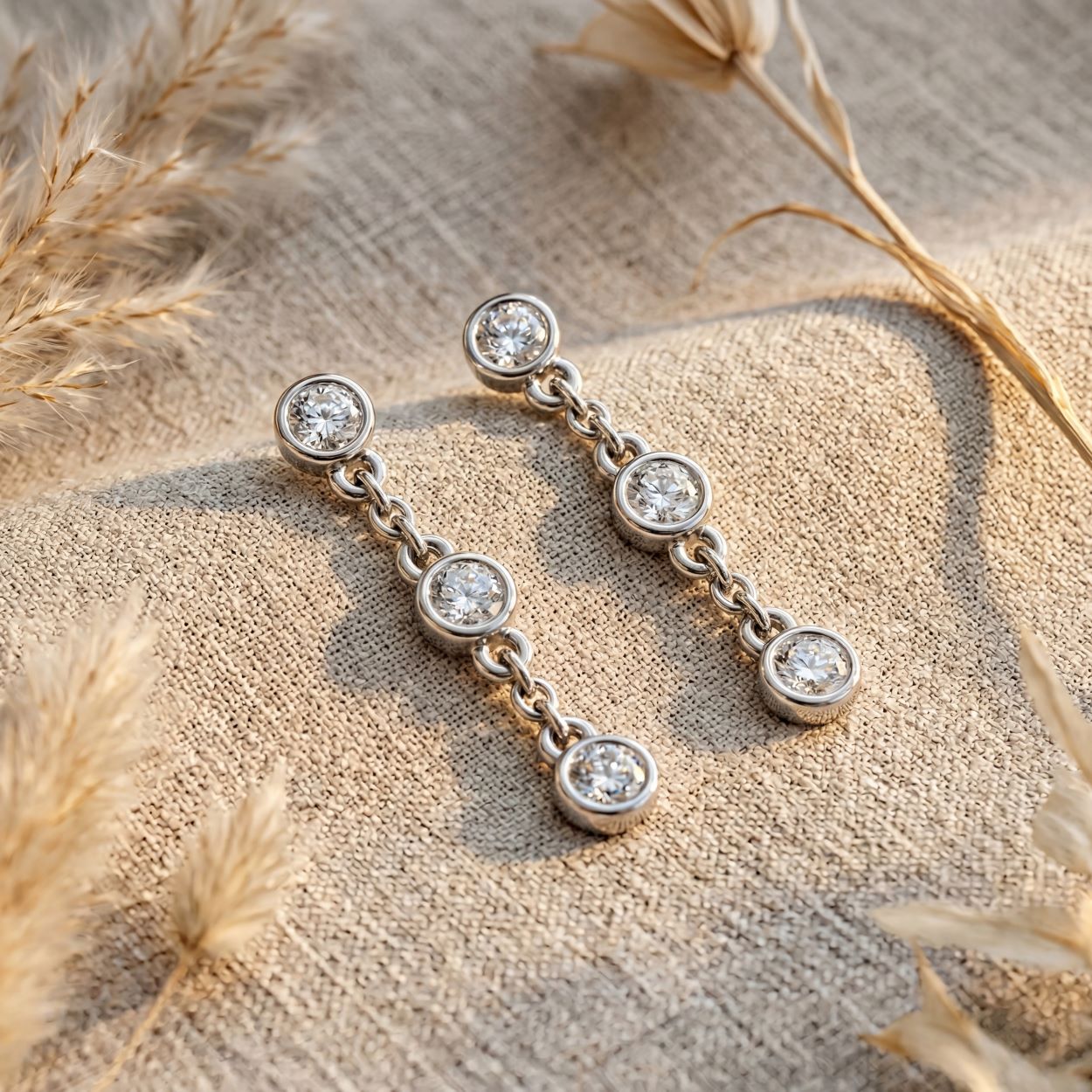 CZ Yard Drop Earrings