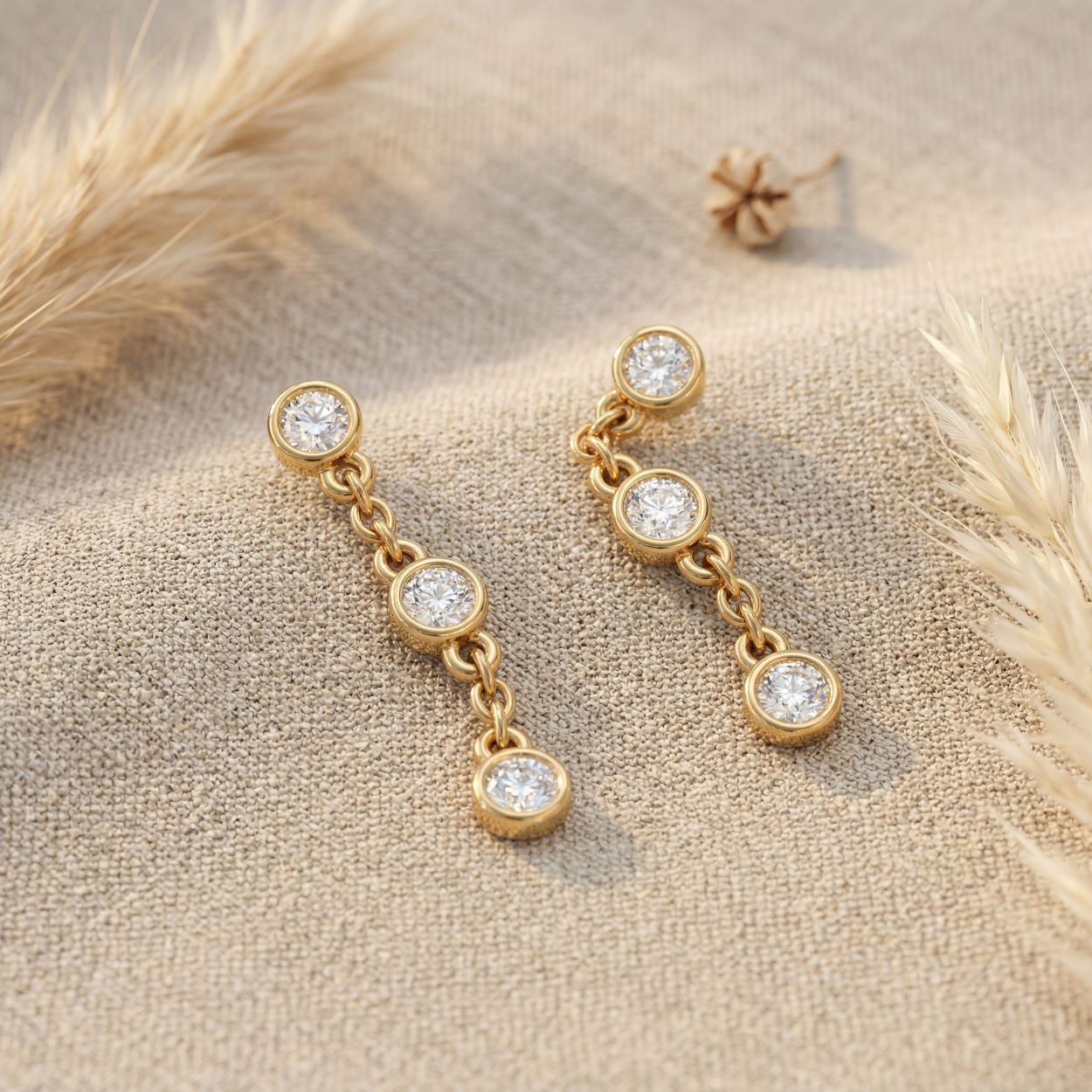 CZ Yard Drop  Earrings